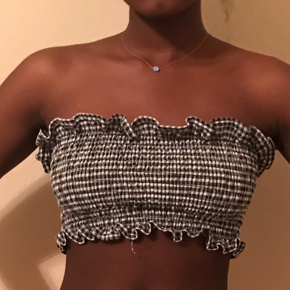 Gingham tube top